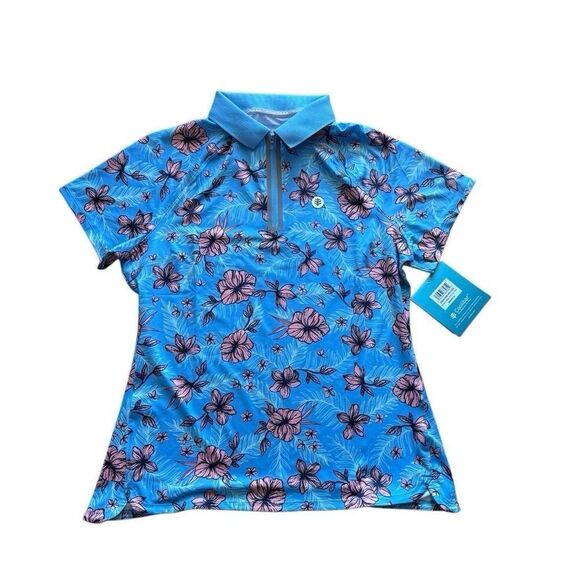 Coolibar Womens Blue Floral Top Skort Set M UPF 50+ Sun Protection NWT - Picture 3 of 16